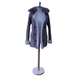 American Retro Shearling Coat Light Brown Leather Light brown