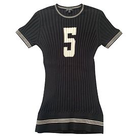 CHANEL No 5 camicia in maglia di seta FR36 Nero
