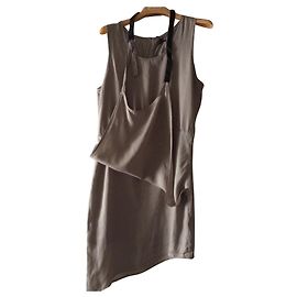 Autre Marque Robe Nude 1904 Grise en Cuir et Polyester Gris