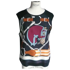 Hermès-HERMES Top Twillaine T44 very good condition-Black