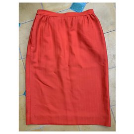 Emanuel Ungaro-Vintage straight skirt-Orange