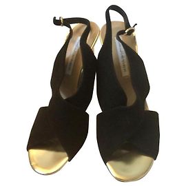 Diane Von Furstenberg DvF Vick balck e tacchi dorati Nero D'oro