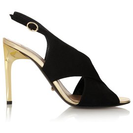 Diane Von Furstenberg-DvF Vick balck and gold heels-Black,Golden