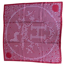 Hermès-Bufanda 90 sarga de seda-Roja