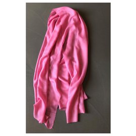 Cruciani-Cachemira cruciani y nueva estola rosa de seda-Rosa