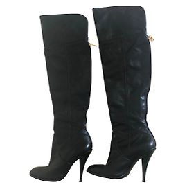 Bcbg Max Azria Overknee Lederstiefel Schwarz
