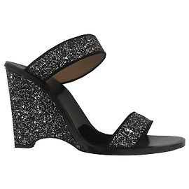 Sandali con zeppa glitter Sonia Rykiel Nero Argento