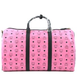 MCM-Lona do rosa do logotipo de Duffle de MCM-Rosa