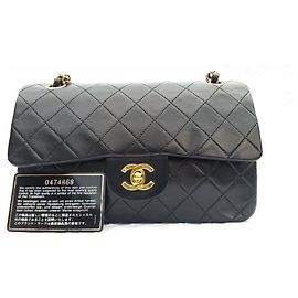 Classic Chanel Matelasse 2.55 sac à double rabat Noir
