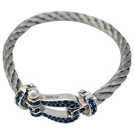 inconnue Pulseira fred, "força 10", em ouro branco, safiras e aço. Outro