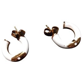 Louis Vuitton Pendientes de aro VUITTON Blanco