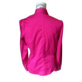 Calvin Klein-Fuchsia blouse with shiny fake diamond buttons-Fuschia
