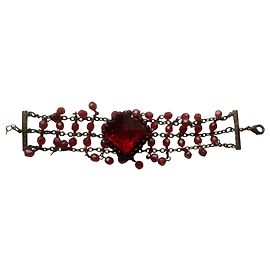 Autre Marque Vintage Conditionment Armband mit wunderschönen rubinroten Steinen Bordeaux