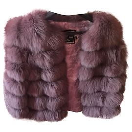 Autre Marque Casaco de pele de raposa roxa Roxo