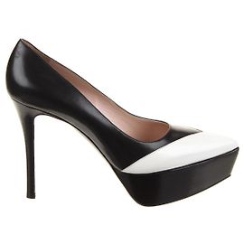 Saltos Miu Miu em couro preto e branco Preto Branco