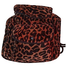 Sonia Rykiel Leopard Print Velvet Backpack Leopard print