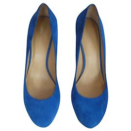 Nine West Blue Deerskin Heels Size 10 Blue