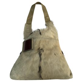 Marni-Marni Pig Fur Ledertasche-Beige,Andere