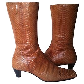 Python MIU MIU eingestellt (zusammen) : Stiefel und Tasche Hellbraun