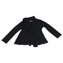 Issey Miyake-Chaqueta Blazer Asimétrica Issey Miyake Raw Edges-Negro