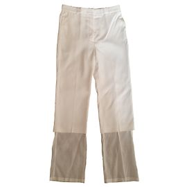 Stella Mc Cartney Pantalones blancos Stella McCartney de seda y algodón Blanco