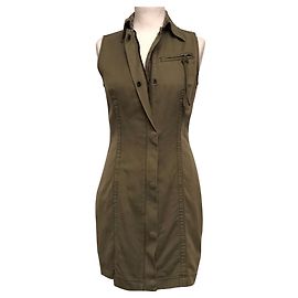Vestido Diesel Caqui Algodón Lino Caqui