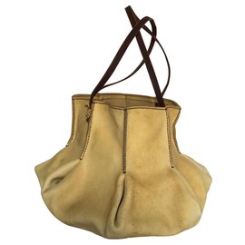 Autre Marque-Tote Bag Bucket Henry Cuir-Giallo