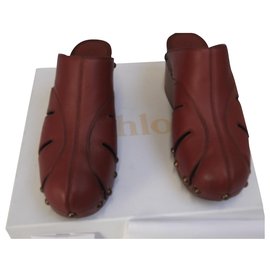 Chloé-Sandals-Dark red