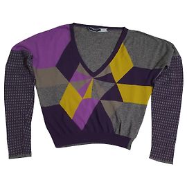 Sportmax Code Rauten Pullover oversize Seide Kaschmir Wolle Mehrfarben