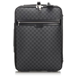 Louis Vuitton-Louis Vuitton Black Damier Graphite Pegase 55-Black,Grey