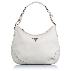 Borsa Hobo Prada Vitello Daino marrone Marrone Beige