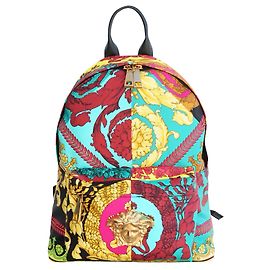 Versace Sacs à dos Bleu Multicolore Doré Jaune
