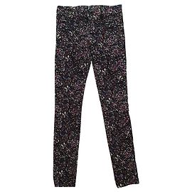 Calças slim florais Club Monaco algodão elastano Multicor