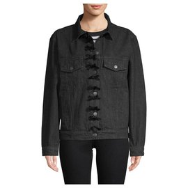 Manoush-Jeans jacket with bows-Black