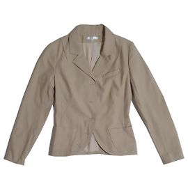Paule Ka Blazer Beige Cotton Elastane Size 36 Beige