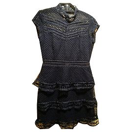 Autre Marque Y.A.S. Navy Blue Lace Dress Navy blue
