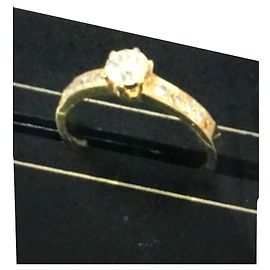 No Brand Neuf solitaire or jaune et diamants Doré