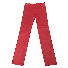 Luc Duchène Calças de couro vermelho de Luc Duchene Vermelho
