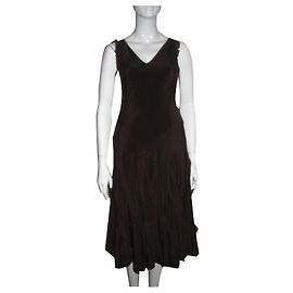 Vestido de seda DKNY marrom chocolate Chocolate