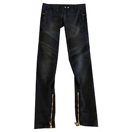 Vaqueros Balmain Biker Gris Antracita Gris antracita