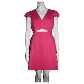 Halston Heritage-Vestido rosa con recortes-Rosa
