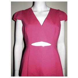 Halston Heritage-Vestido rosa con recortes-Rosa