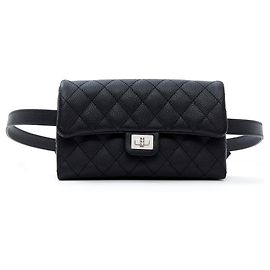 Chanel 2:55 CLUTCH ON BELT NEW Black