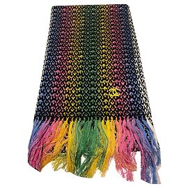 CHANEL ÉCHARPE MULTICOLORES, MIX SOIE -COTON-POLYAMIDE . NEUVE AVEC ÉTIQUETTE Multicolore