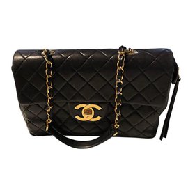 Chanel Jumbo GM Leather Handbag Black Black