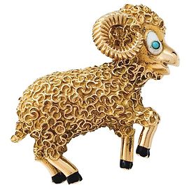 Broche Boucheron Aries oro amarillo y esmalte. Otro
