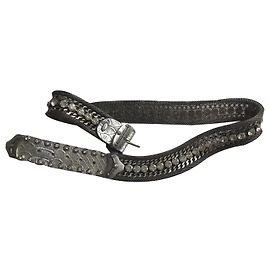 Autre Marque Cinto nanni Milano de couro prateado malha e strass 90cm Prata