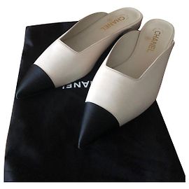 CHANEL PRINCETOWN MULES CHAUSSURES NOUVEAU 100% Noir Beige