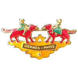 Hermès-Alfileres y broches-Dorado
