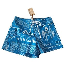 Neuf John Galliano Newspaper... Short de bain Underwear T/3 soit 42FR Bleu clair
